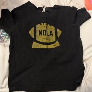Black Kids Shirt with Gold Graphic